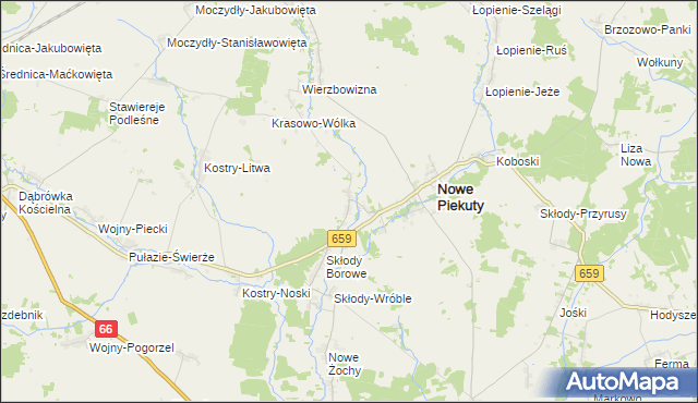 mapa Krasowo-Częstki, Krasowo-Częstki na mapie Targeo