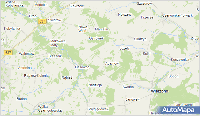 mapa Natolin gmina Wierzbno, Natolin gmina Wierzbno na mapie Targeo