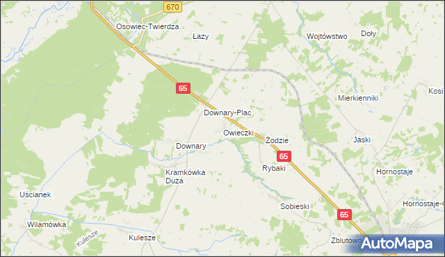 mapa Owieczki gmina Goniądz, Owieczki gmina Goniądz na mapie Targeo