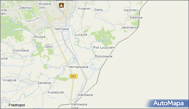 mapa Rożubowice, Rożubowice na mapie Targeo