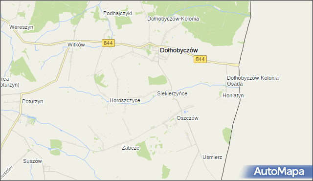 mapa Siekierzyńce, Siekierzyńce na mapie Targeo