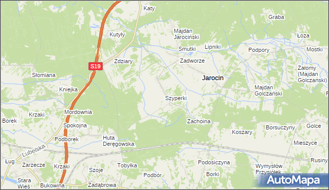 mapa Szyperki, Szyperki na mapie Targeo