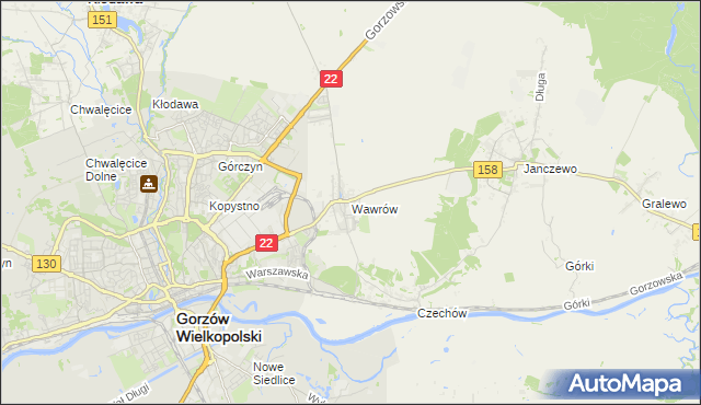 mapa Wawrów, Wawrów na mapie Targeo