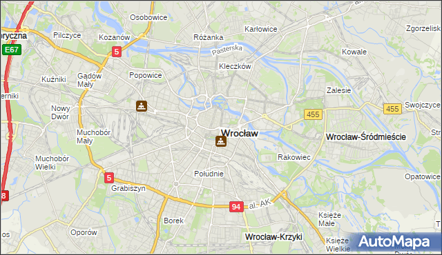mapa Wrocławia, Wrocław na mapie Targeo