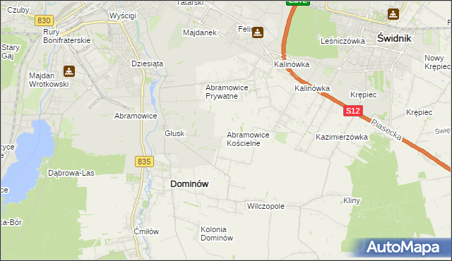 mapa Abramowice Kościelne, Abramowice Kościelne na mapie Targeo