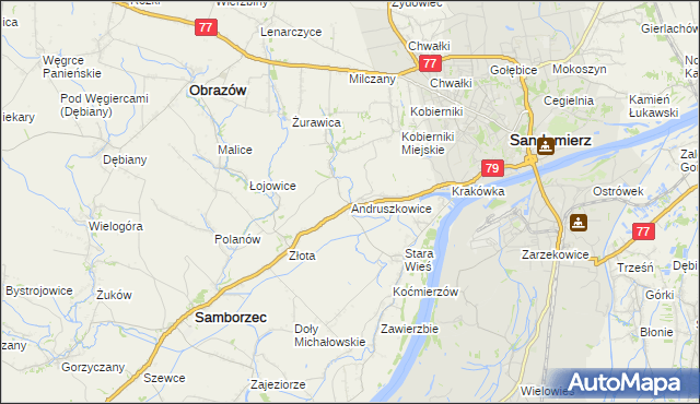 mapa Andruszkowice, Andruszkowice na mapie Targeo