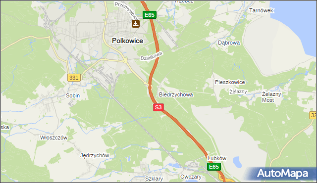 mapa Biedrzychowa, Biedrzychowa na mapie Targeo