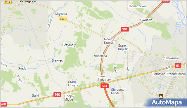 mapa Bożenica, Bożenica na mapie Targeo