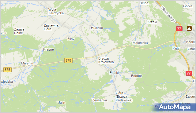 mapa Brzóza Królewska, Brzóza Królewska na mapie Targeo