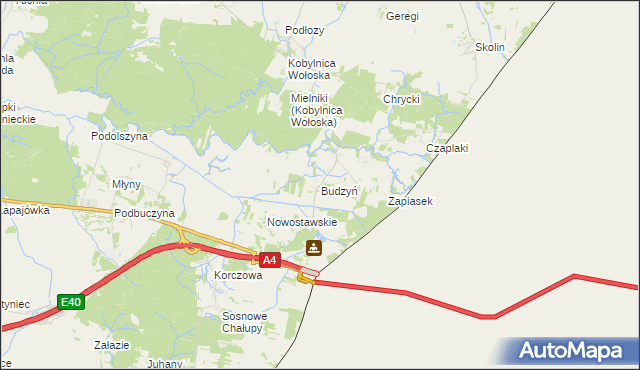 mapa Budzyń gmina Radymno, Budzyń gmina Radymno na mapie Targeo