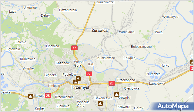 mapa Buszkowice gmina Żurawica, Buszkowice gmina Żurawica na mapie Targeo