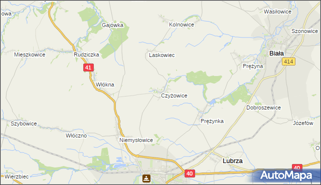 mapa Czyżowice gmina Prudnik, Czyżowice gmina Prudnik na mapie Targeo