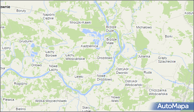 mapa Drozdowo gmina Rzewnie, Drozdowo gmina Rzewnie na mapie Targeo