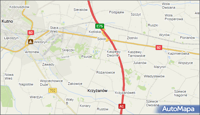 mapa Kaszewy-Spójnia, Kaszewy-Spójnia na mapie Targeo