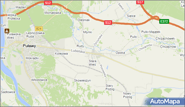 mapa Końskowola, Końskowola na mapie Targeo