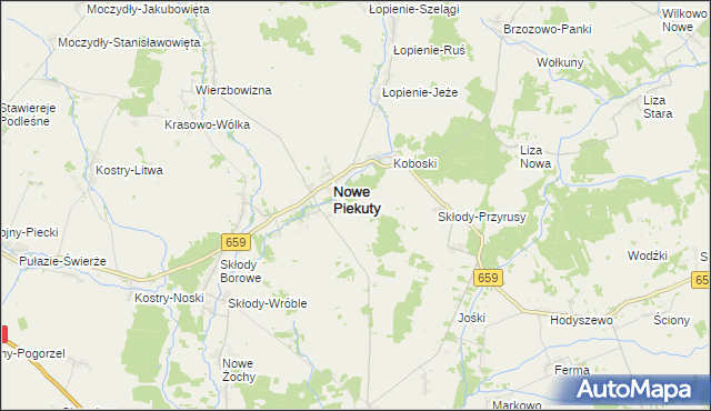 mapa Krasowo-Siódmaki, Krasowo-Siódmaki na mapie Targeo