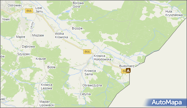 mapa Krowica Hołodowska, Krowica Hołodowska na mapie Targeo