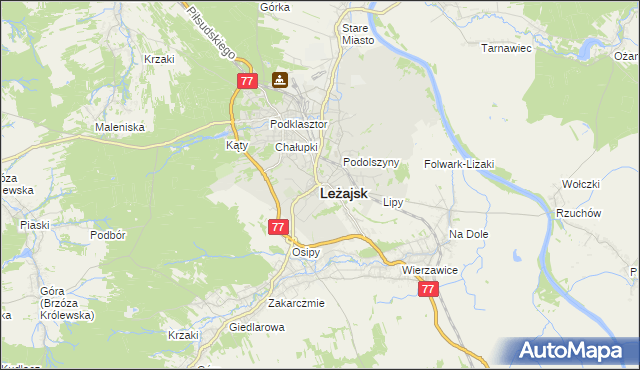 mapa Leżajsk, Leżajsk na mapie Targeo