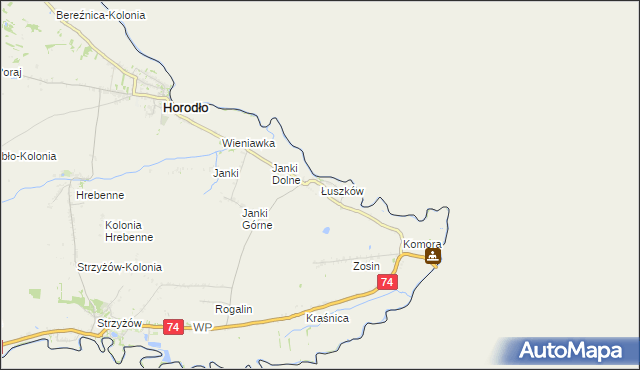 mapa Łuszków, Łuszków na mapie Targeo