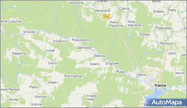 mapa Mędrów, Mędrów na mapie Targeo