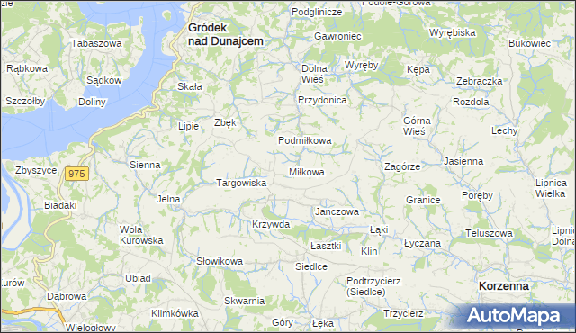 mapa Miłkowa, Miłkowa na mapie Targeo