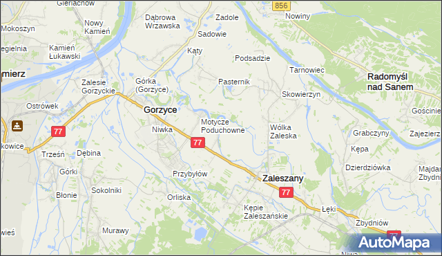 mapa Motycze Szlacheckie, Motycze Szlacheckie na mapie Targeo