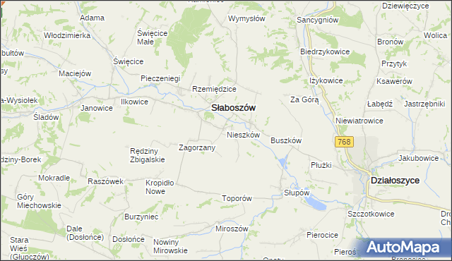 mapa Nieszków, Nieszków na mapie Targeo