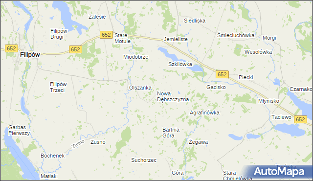 mapa Nowa Dębszczyzna, Nowa Dębszczyzna na mapie Targeo