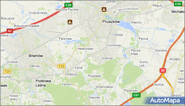 mapa Nowa Wieś gmina Michałowice, Nowa Wieś gmina Michałowice na mapie Targeo