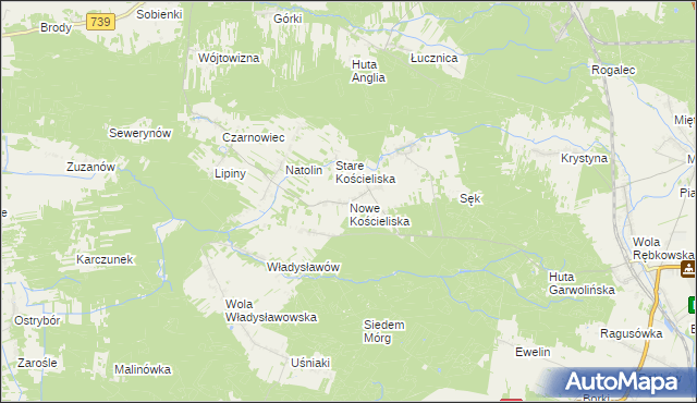 mapa Nowe Kościeliska, Nowe Kościeliska na mapie Targeo