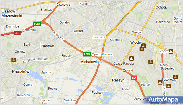 mapa Opacz-Kolonia, Opacz-Kolonia na mapie Targeo