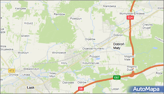 mapa Orpelów-Numerki, Orpelów-Numerki na mapie Targeo