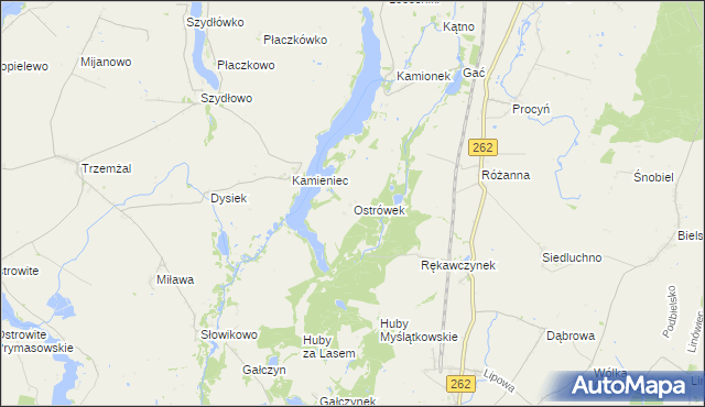 mapa Ostrówek gmina Orchowo, Ostrówek gmina Orchowo na mapie Targeo