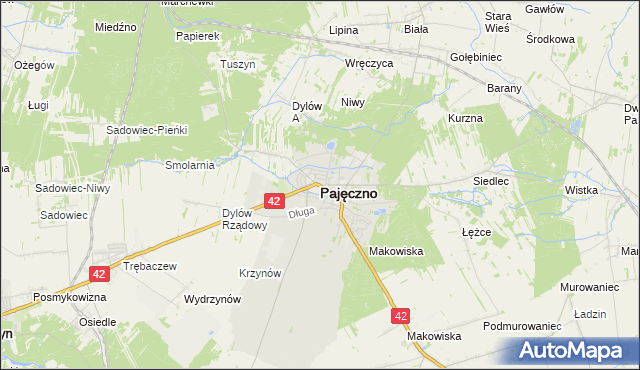 mapa Pajęczno, Pajęczno na mapie Targeo