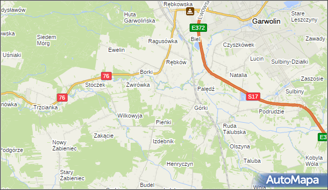 mapa Parcele-Rębków, Parcele-Rębków na mapie Targeo