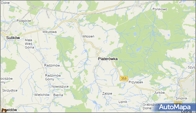 mapa Platerówka, Platerówka na mapie Targeo