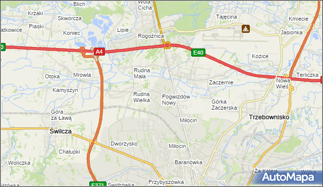 mapa Pogwizdów Nowy, Pogwizdów Nowy na mapie Targeo