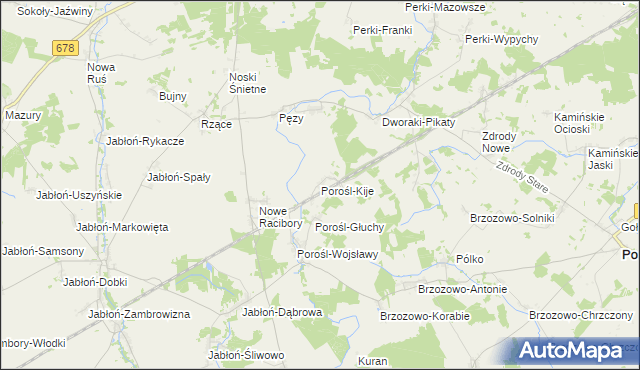 mapa Porośl-Kije, Porośl-Kije na mapie Targeo