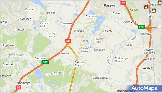 mapa Sękocin Nowy, Sękocin Nowy na mapie Targeo