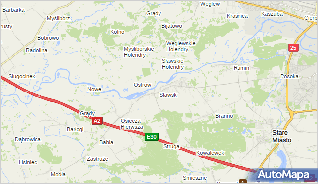 mapa Sławsk, Sławsk na mapie Targeo