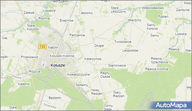 mapa Stefanów gmina Koluszki, Stefanów gmina Koluszki na mapie Targeo