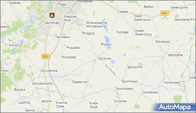 mapa Szczuka, Szczuka na mapie Targeo