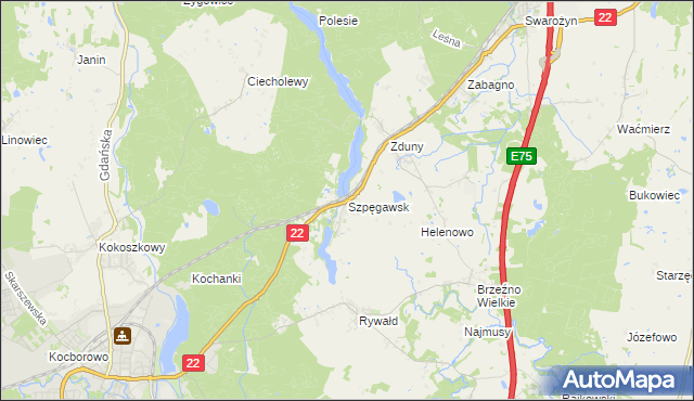 mapa Szpęgawsk, Szpęgawsk na mapie Targeo