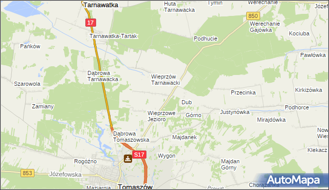 mapa Wieprzów Ordynacki, Wieprzów Ordynacki na mapie Targeo