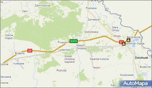 mapa Wólka Okopska, Wólka Okopska na mapie Targeo