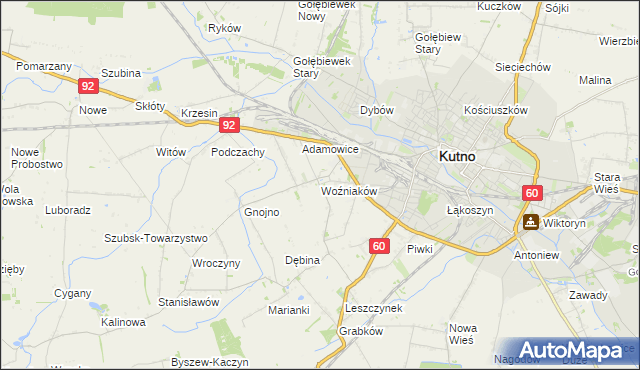 mapa Woźniaków, Woźniaków na mapie Targeo