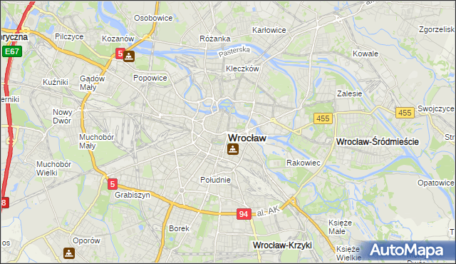 mapa Wrocławia, Wrocław na mapie Targeo