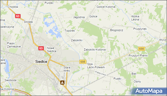 mapa Żabokliki-Kolonia, Żabokliki-Kolonia na mapie Targeo