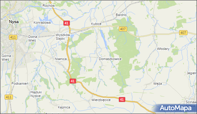 mapa Domaszkowice, Domaszkowice na mapie Targeo