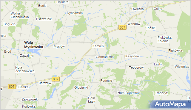 mapa Germanicha, Germanicha na mapie Targeo